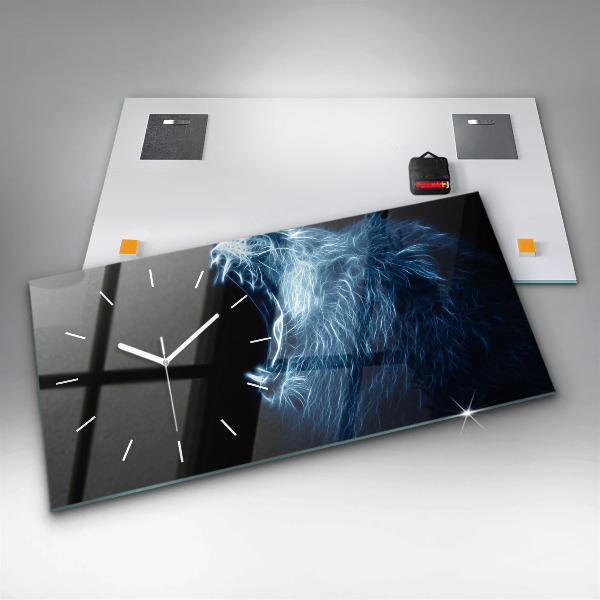 Zegar ścienny poziomy Dzika Mowa Ciała Lwa