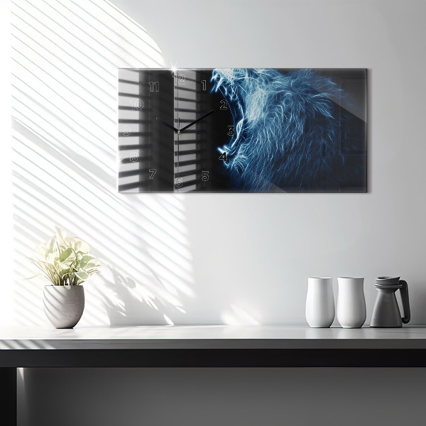 Zegar ścienny poziomy Dzika Mowa Ciała Lwa