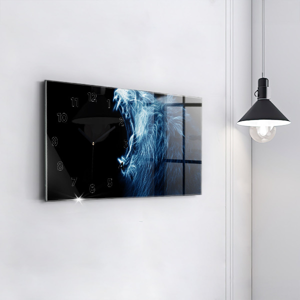 Zegar ścienny poziomy Dzika Mowa Ciała Lwa