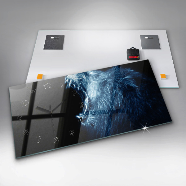 Zegar ścienny poziomy Dzika Mowa Ciała Lwa