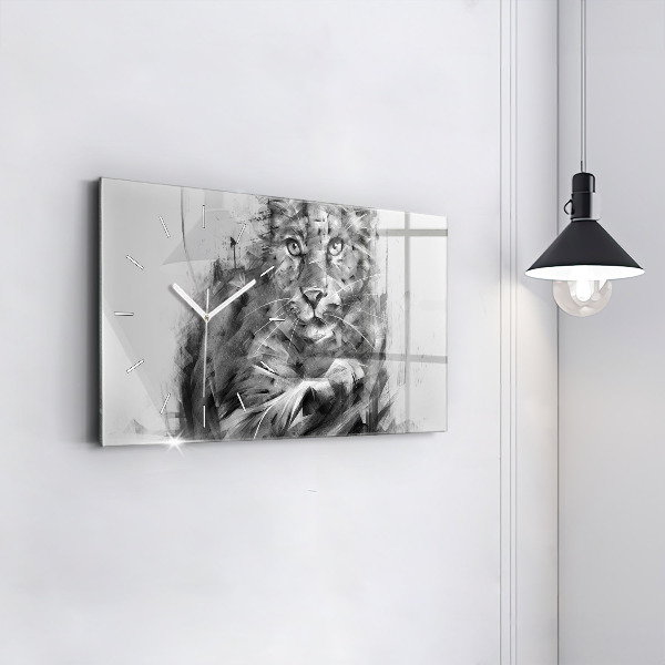 Zegar ścienny poziomy Malowany lew