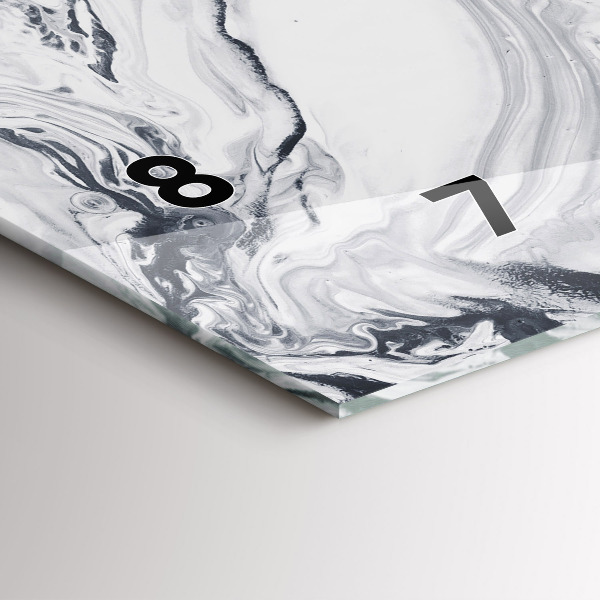 Zegar ścienny poziomy Abstrakcja Tusz Marmur