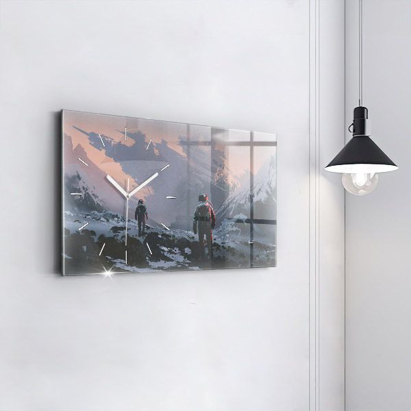 Zegar ścienny poziomy Astronauci Mleczna Droga