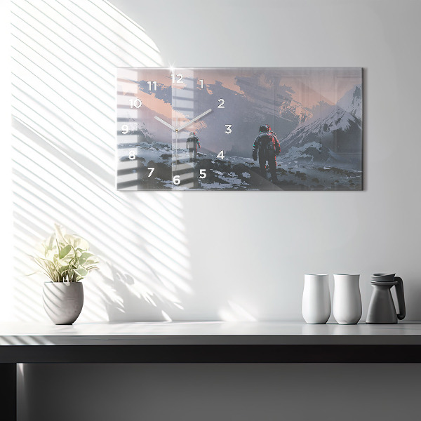 Zegar ścienny poziomy Astronauci Mleczna Droga