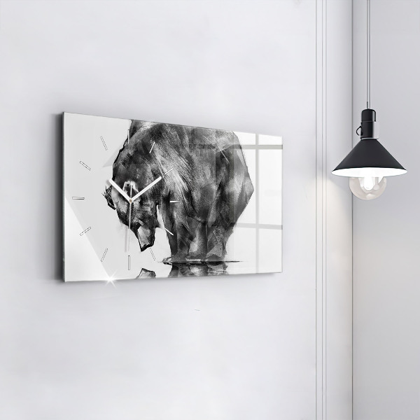 Zegar ścienny poziomy Rysunkowy niedźwiedź