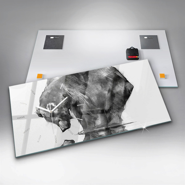 Zegar ścienny poziomy Rysunkowy niedźwiedź