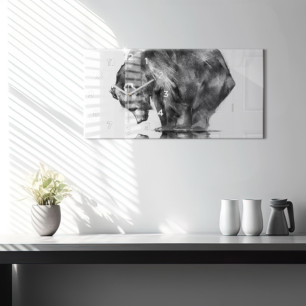 Zegar ścienny poziomy Rysunkowy niedźwiedź