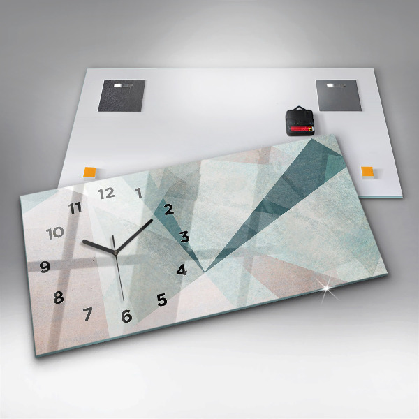 Zegar ścienny poziomy Trójkąty Abstrakcja Tekstura