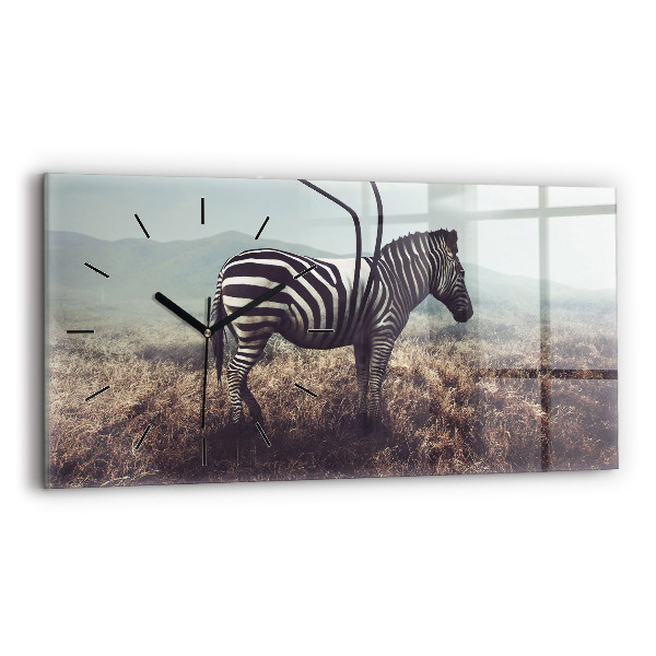 Zegar ścienny poziomy Zebra – Abstrakcja