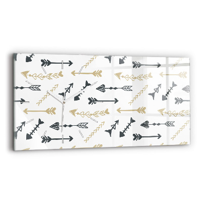 Zegar ścienny poziomy Geometryczny wzór hipsterski