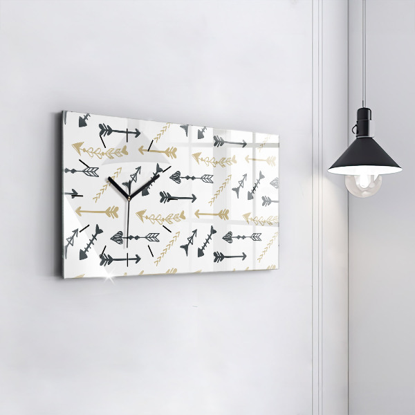 Zegar ścienny poziomy Geometryczny wzór hipsterski