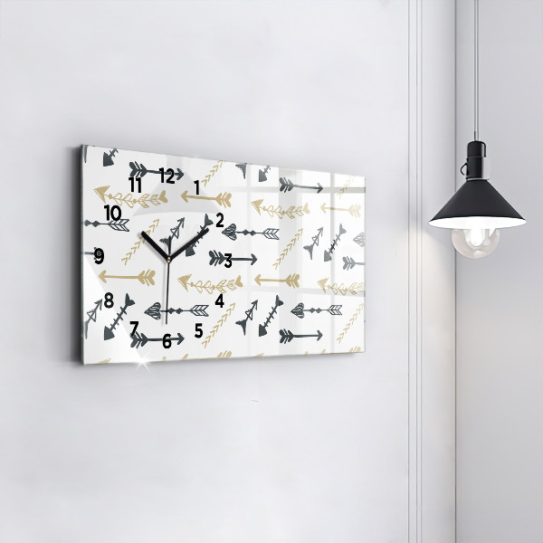 Zegar ścienny poziomy Geometryczny wzór hipsterski