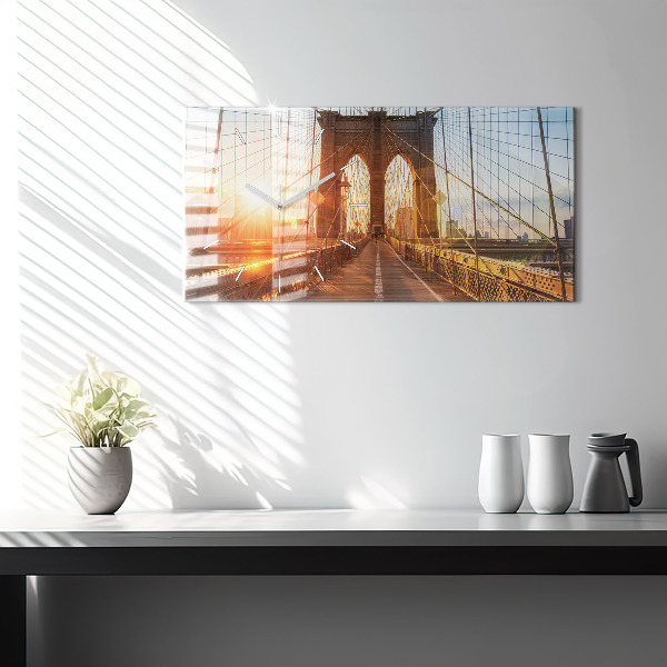 Zegar szklany poziomy Most Brookliński NYC