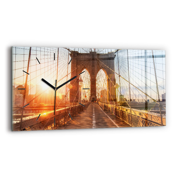 Zegar szklany poziomy Most Brookliński NYC