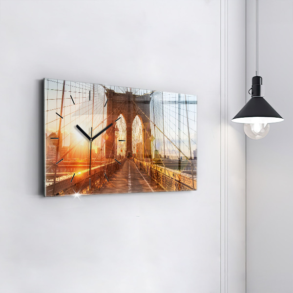 Zegar szklany poziomy Most Brookliński NYC