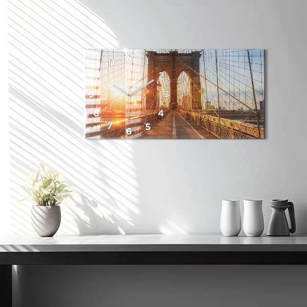 Zegar szklany poziomy Most Brookliński NYC