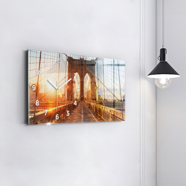 Zegar szklany poziomy Most Brookliński NYC