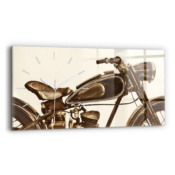 Zegar szklany poziomy Sepia motocykla Vintage