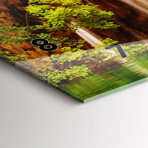 Zegar szklany poziomy Widok na wodospad