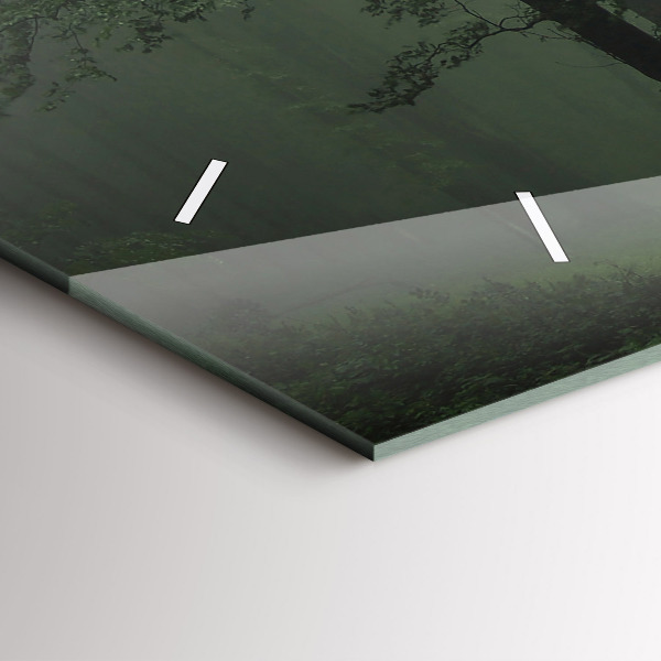 Zegar ścienny poziomy Mglisty las o poranku