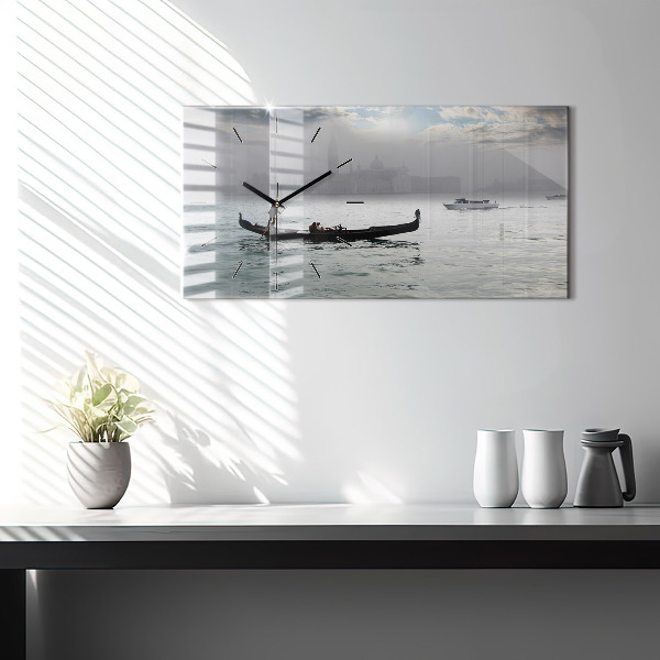 Zegar ścienny poziomy Wenecja Gondola