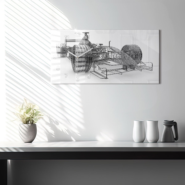 Zegar ścienny poziomy konstrukcja bolidu F1