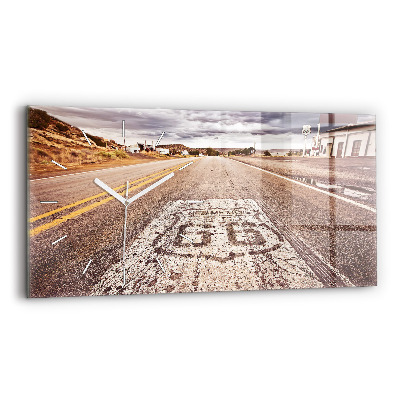 Zegar ścienny poziomy droga Route 66 USA