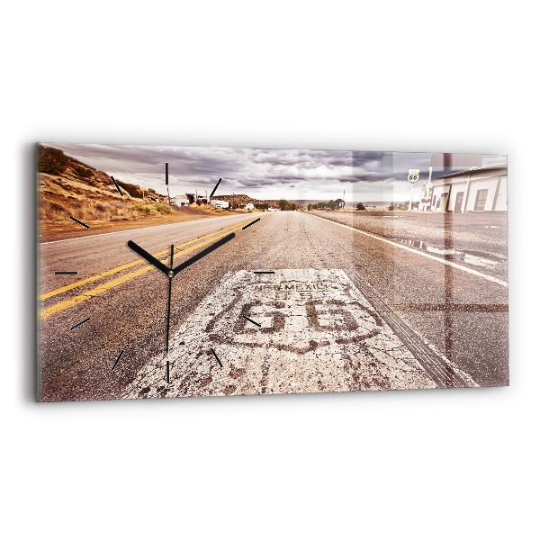 Zegar ścienny poziomy droga Route 66 USA