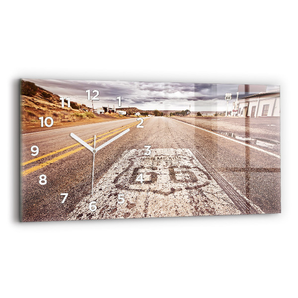 Zegar ścienny poziomy droga Route 66 USA