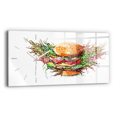 Zegar ścienny poziomy Burger z serem XXL