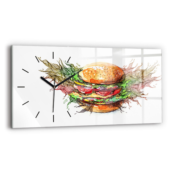 Zegar ścienny poziomy Burger z serem XXL