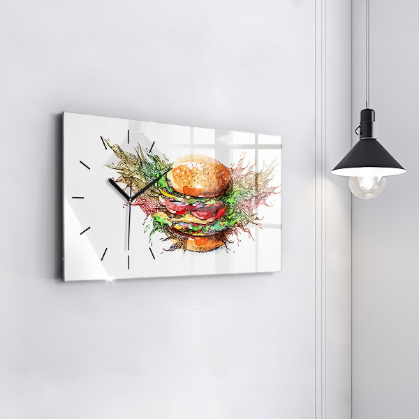 Zegar ścienny poziomy Burger z serem XXL
