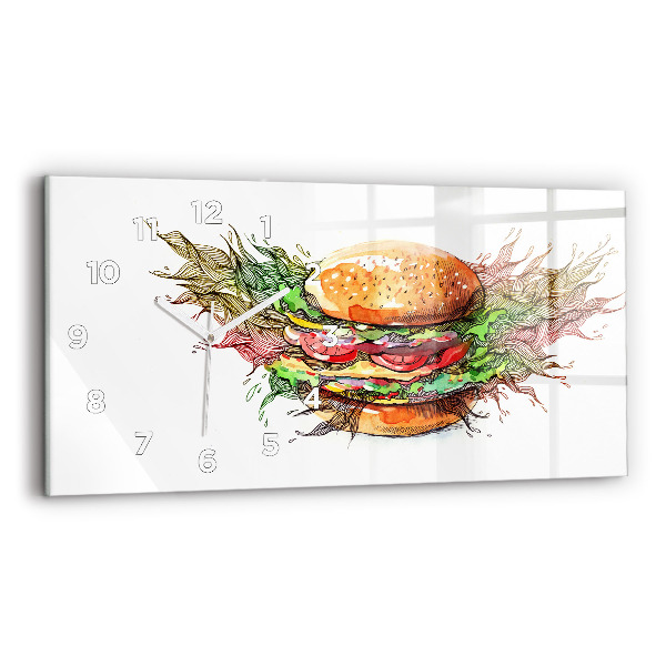 Zegar ścienny poziomy Burger z serem XXL