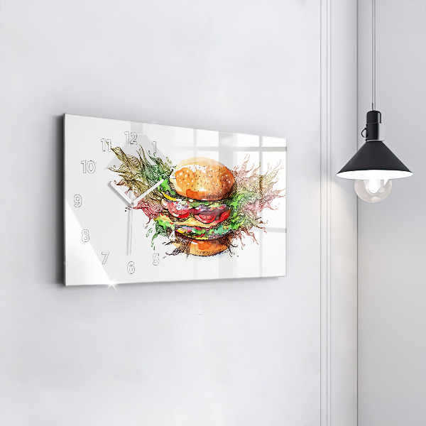 Zegar ścienny poziomy Burger z serem XXL