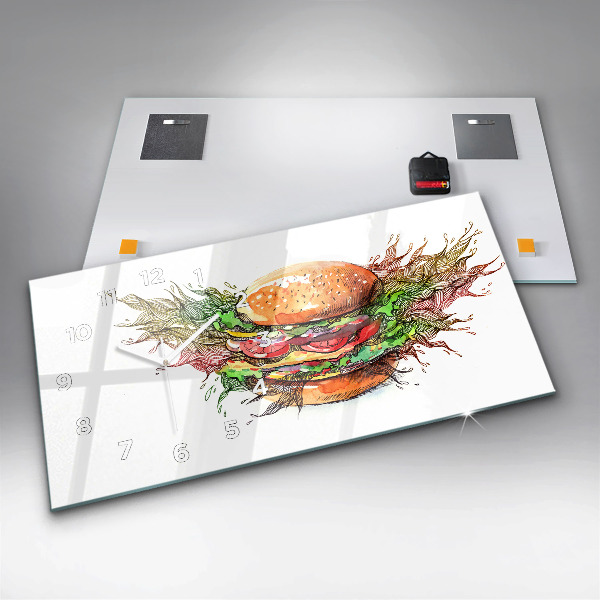 Zegar ścienny poziomy Burger z serem XXL