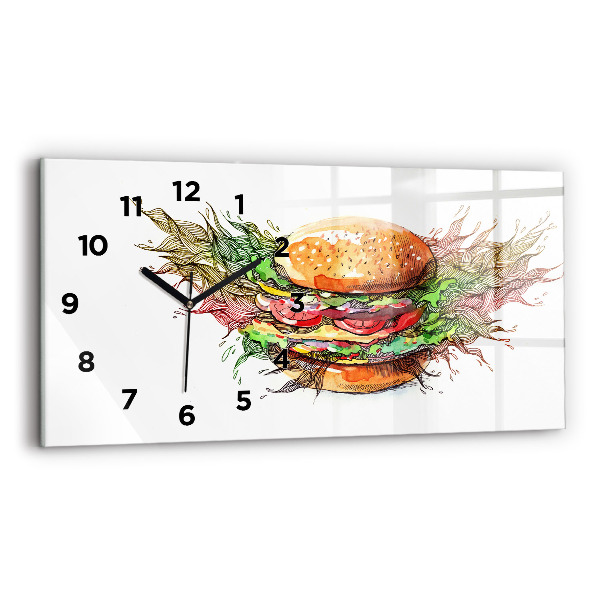 Zegar ścienny poziomy Burger z serem XXL