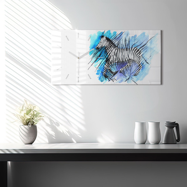 Zegar ścienny poziomy Malowana zebra
