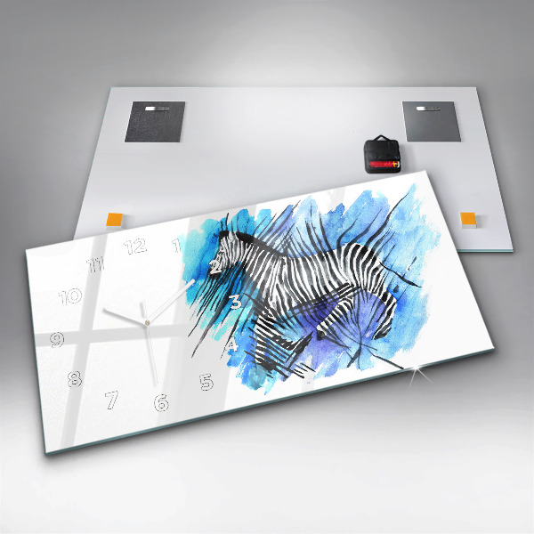 Zegar ścienny poziomy Malowana zebra