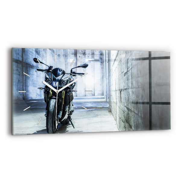 Zegar ścienny poziomy Motocykl w alejce