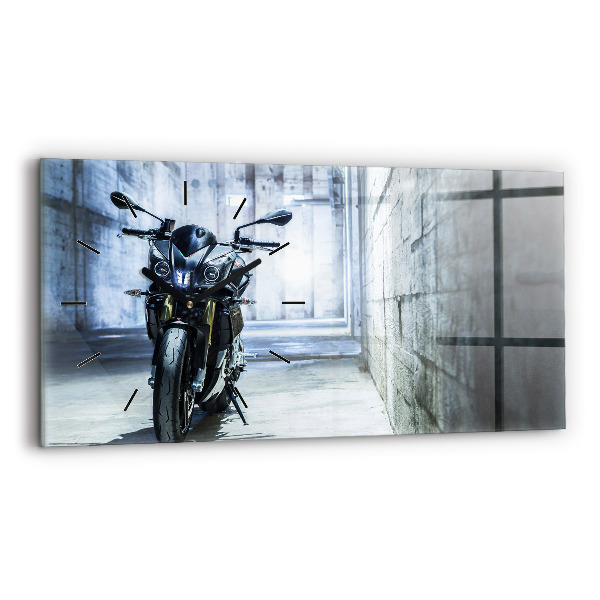 Zegar ścienny poziomy Motocykl w alejce