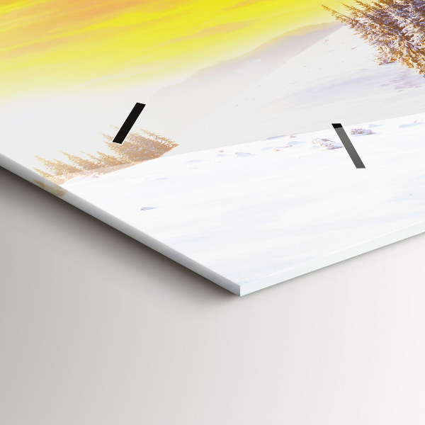 Zegar ścienny poziomy Zimowy górski Krajobraz