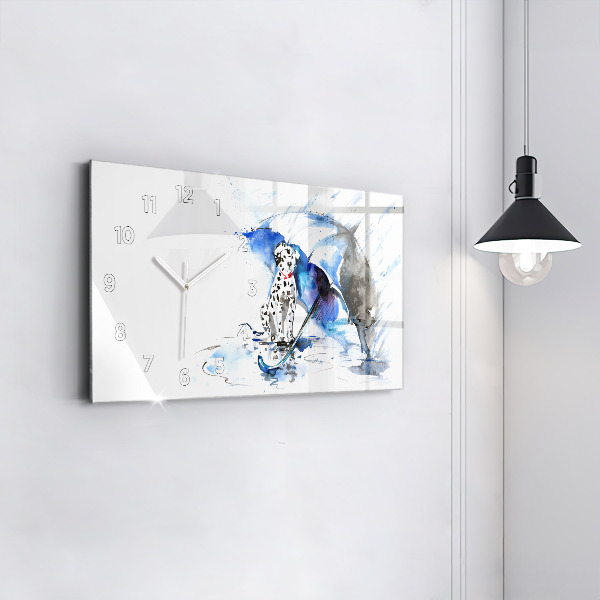 Zegar ścienny poziomy Dalmatyńczyk i parasol