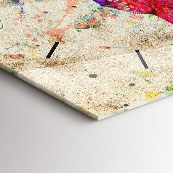 Zegar ścienny poziomy Kolorowa mapa świata