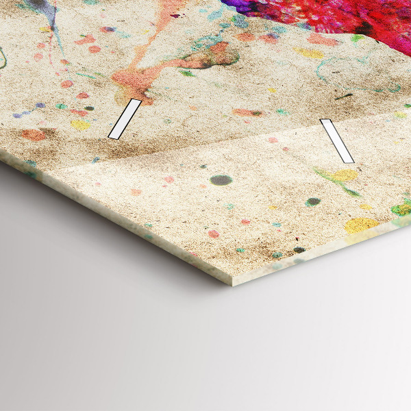 Zegar ścienny poziomy Kolorowa mapa świata