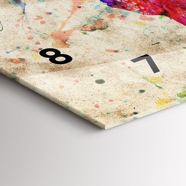 Zegar ścienny poziomy Kolorowa mapa świata