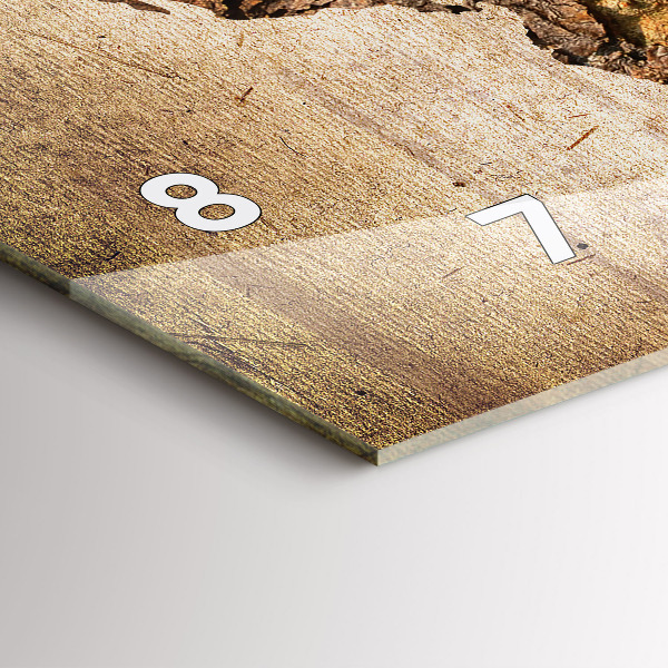 Zegar szklany poziomy Mapa świata vintage