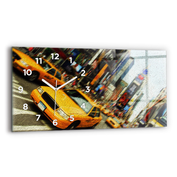 Zegar szklany poziomy New York City taksówki