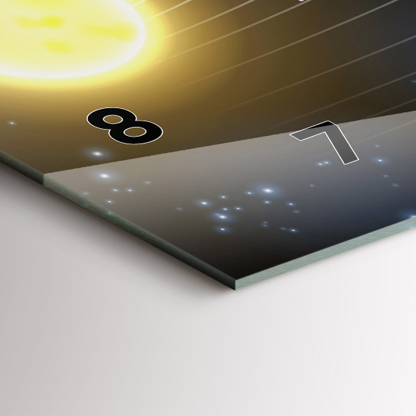 Zegar szklany poziomy Układ Słoneczny