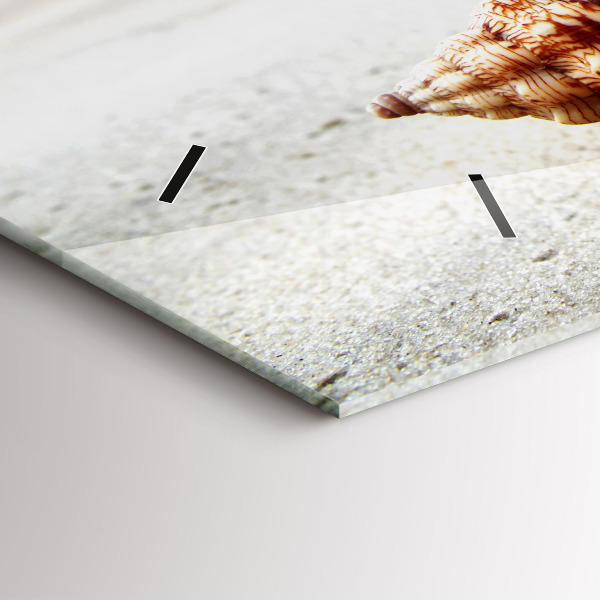 Zegar ścienny poziomy Muszla na plaży