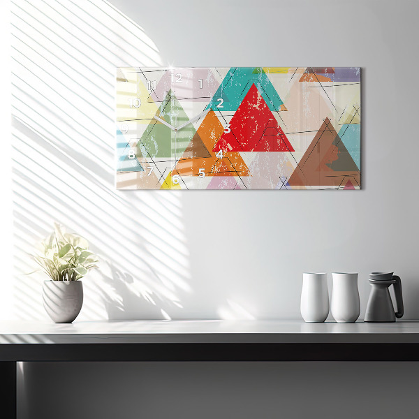 Zegar szklany poziomy Trójkąty wzór geometryczny